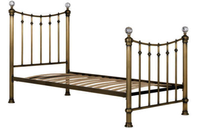 Schreiber Oborne Metal Single Bedframe - Brass/Crystal